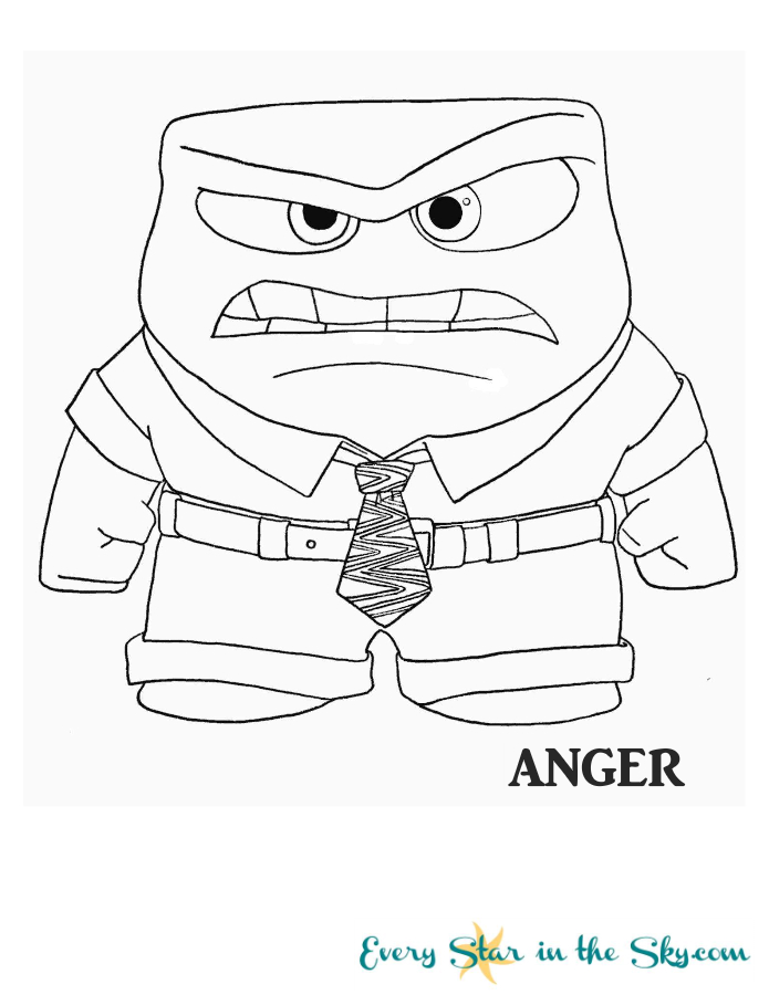 Inside Out Anger Coloring Page | Every Star in the Sky